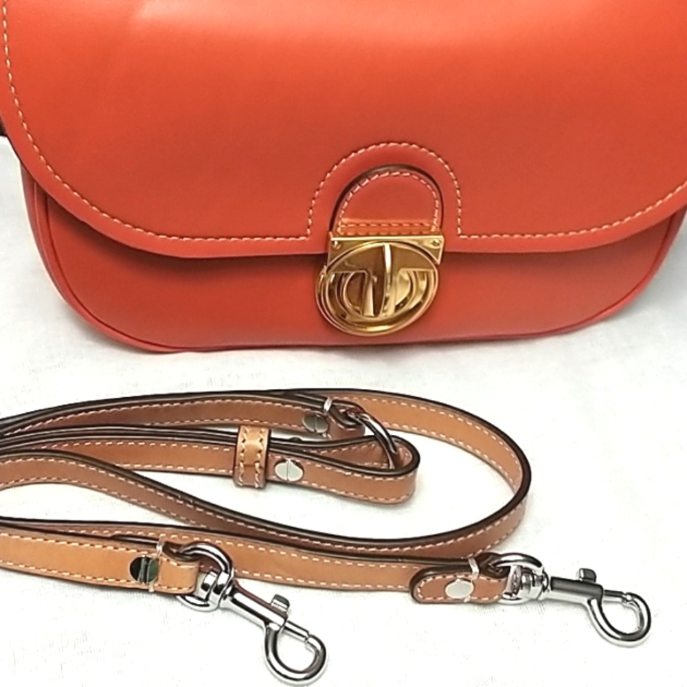 Tory Burch Small James Leather Saddle Crossbody Bag - Picture 12 of 13